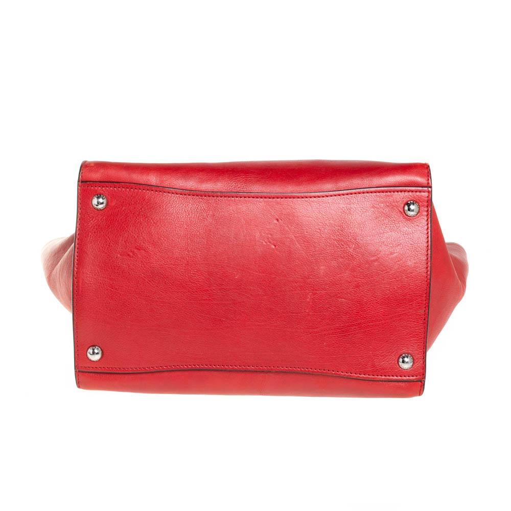 Prada Red Leather Twin Pocket Tote 3