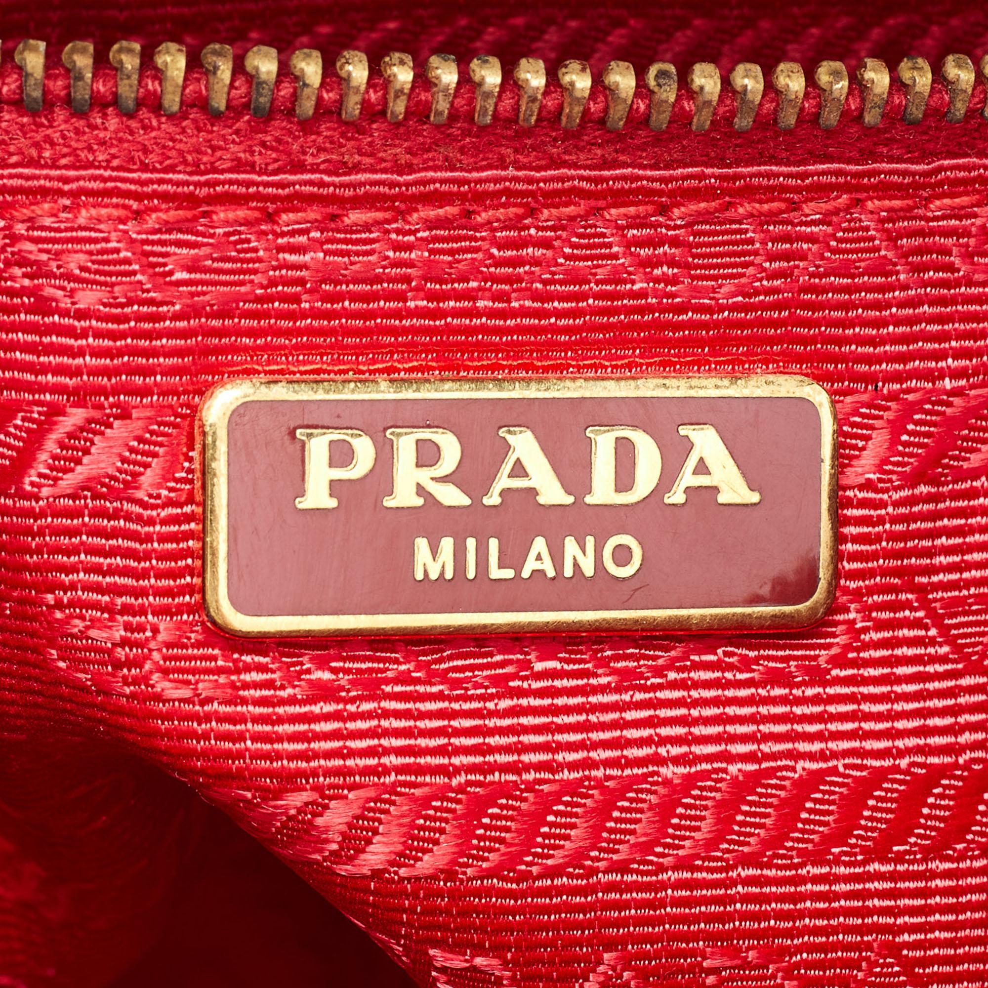 Prada Red Nylon and Leather Crossbody Bag 2