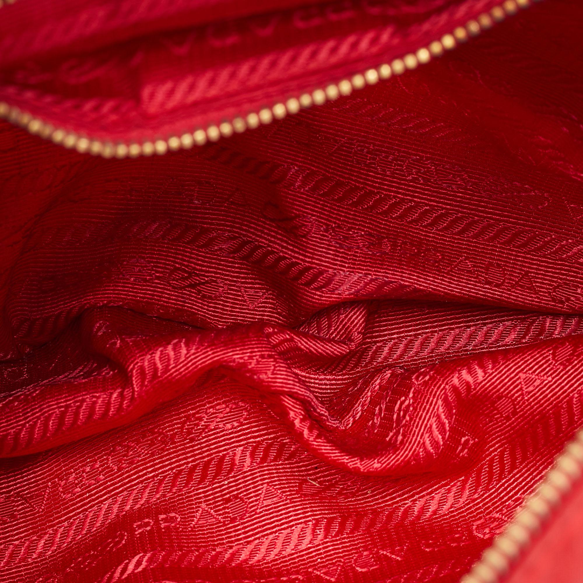 Prada Red Nylon and Leather Crossbody Bag 3