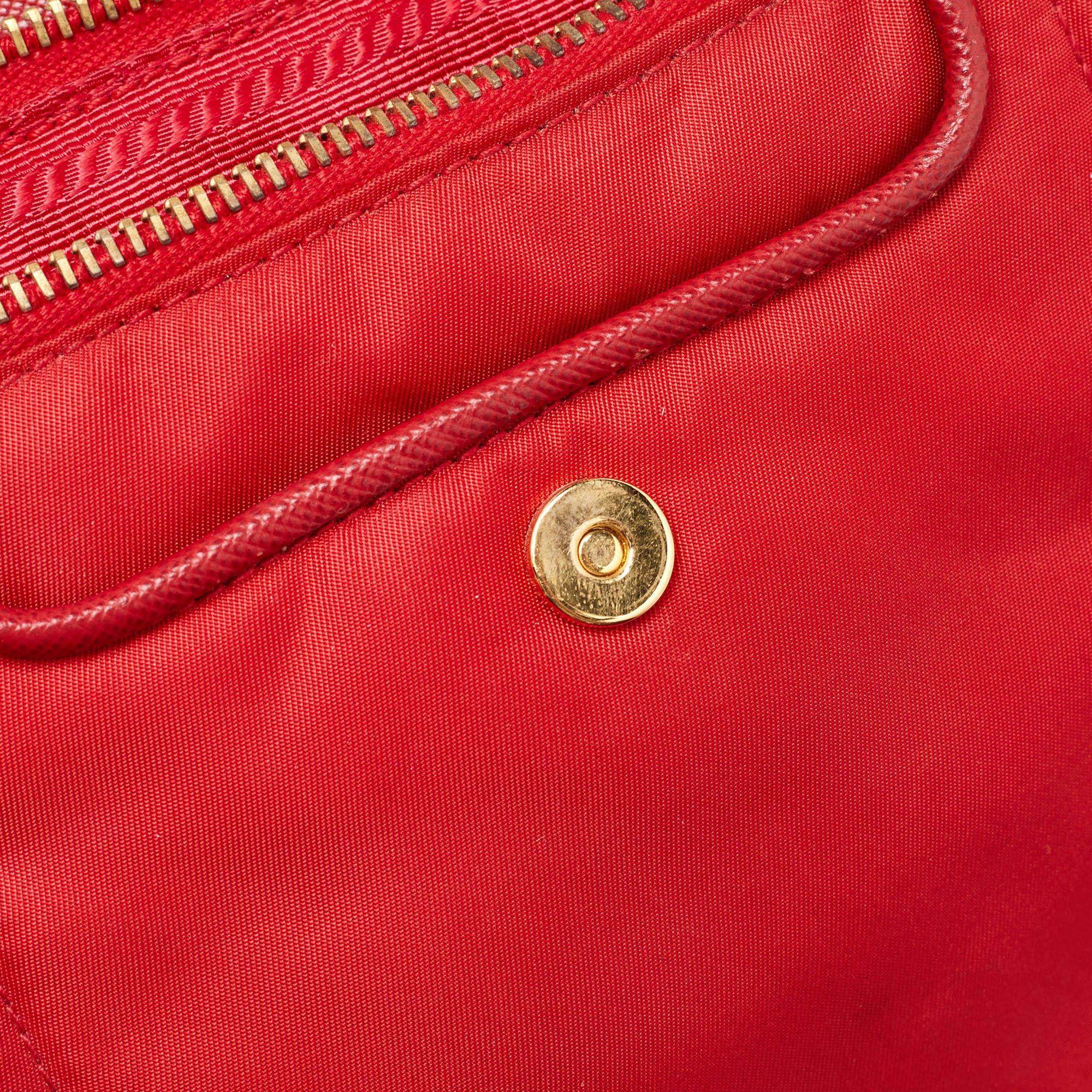 Prada Red Nylon and Leather Crossbody Bag 5