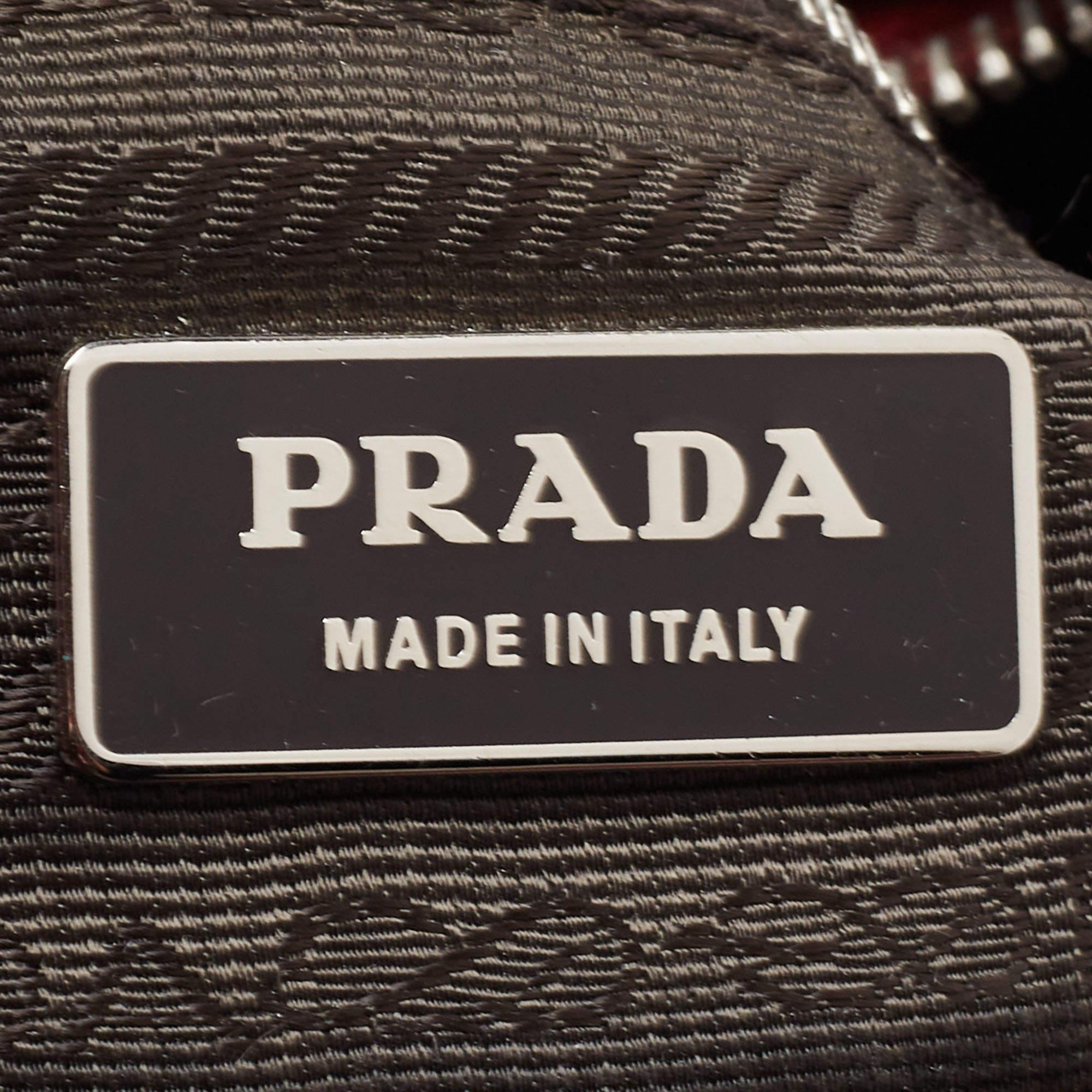 Prada Red Nylon and Leather Shoulder Bag 12