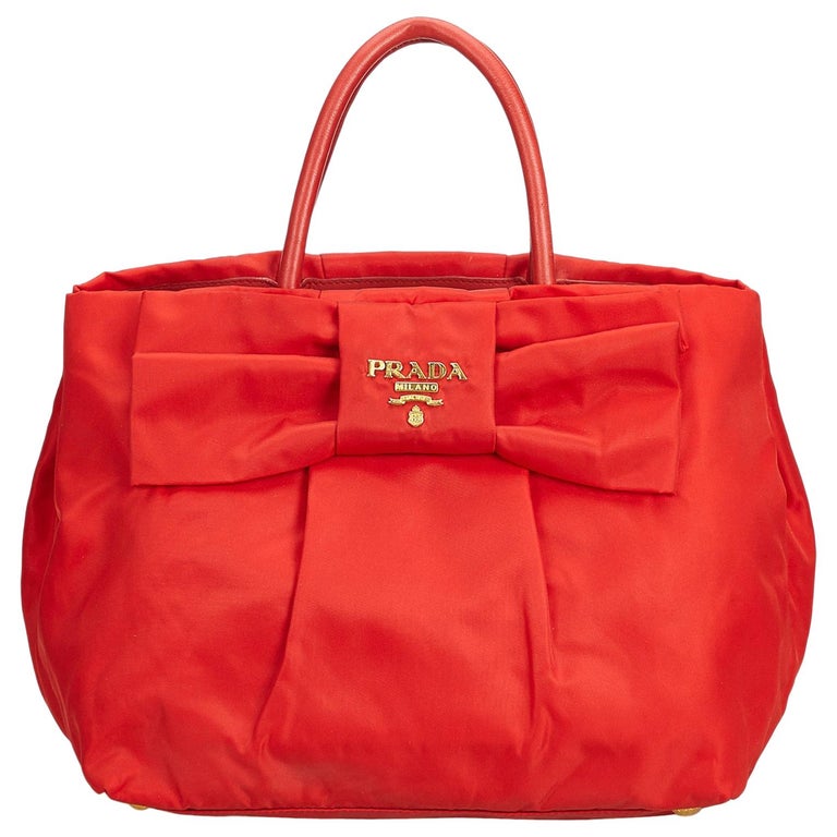 Red Prada Nylon Handbags