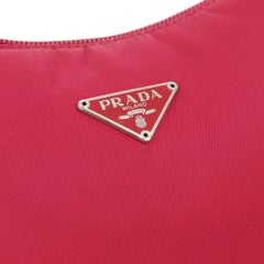 Prada Red Nylon Pochette Evening Top Handle Satchel Shoulder Bag