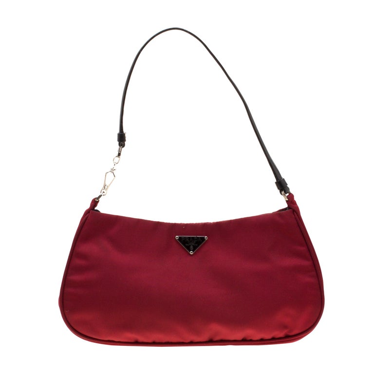 Prada Red Nylon Shoulder Bag For Sale at 1stDibs