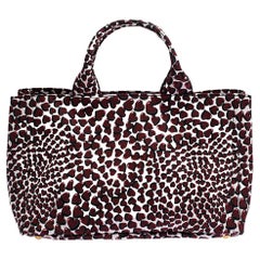 Prada Red Nylon Stampat Heart Print Canapa Tote