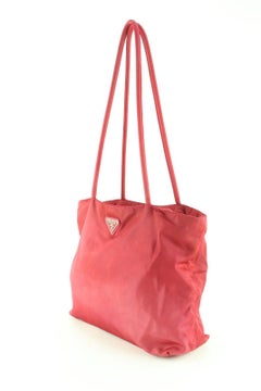 Prada Tessuto Shopper Tote Umhängetasche aus rotem Nylon 1PR627K