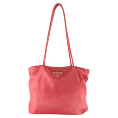 Prada Red Nylon Tessuto Shopper Tote Shoulder Bag 1PR627K