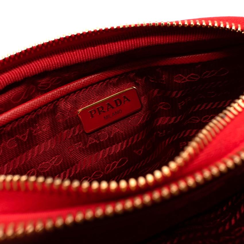 Women's Prada Red Nylon Wristlet Crossbody Bag