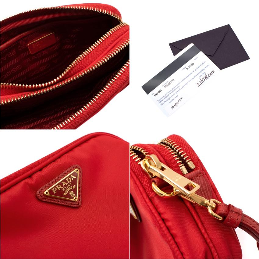 Prada Red Nylon Wristlet Crossbody Bag 1