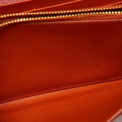 Prada Red/Orange Saffiano Leather Envelope Flap Continental Wallet