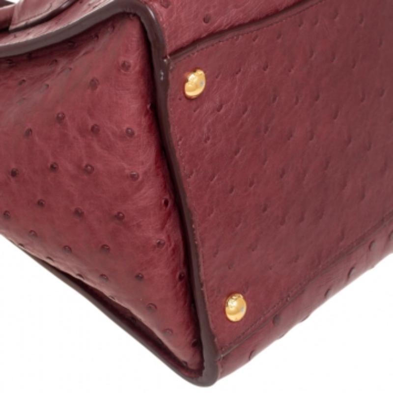 Prada Red Ostrich Twin Pocket Tote 1