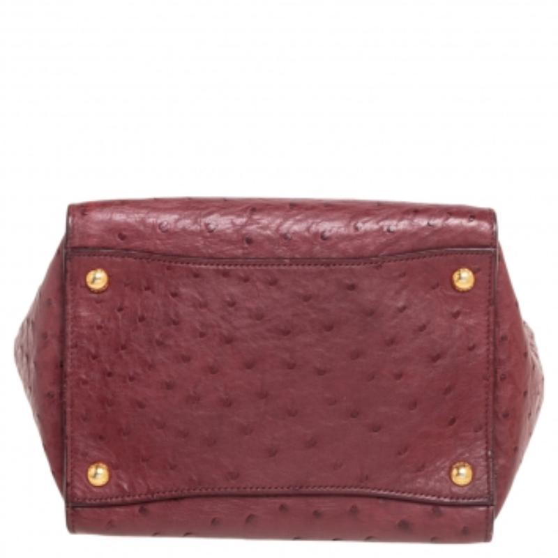 Prada Red Ostrich Twin Pocket Tote 2