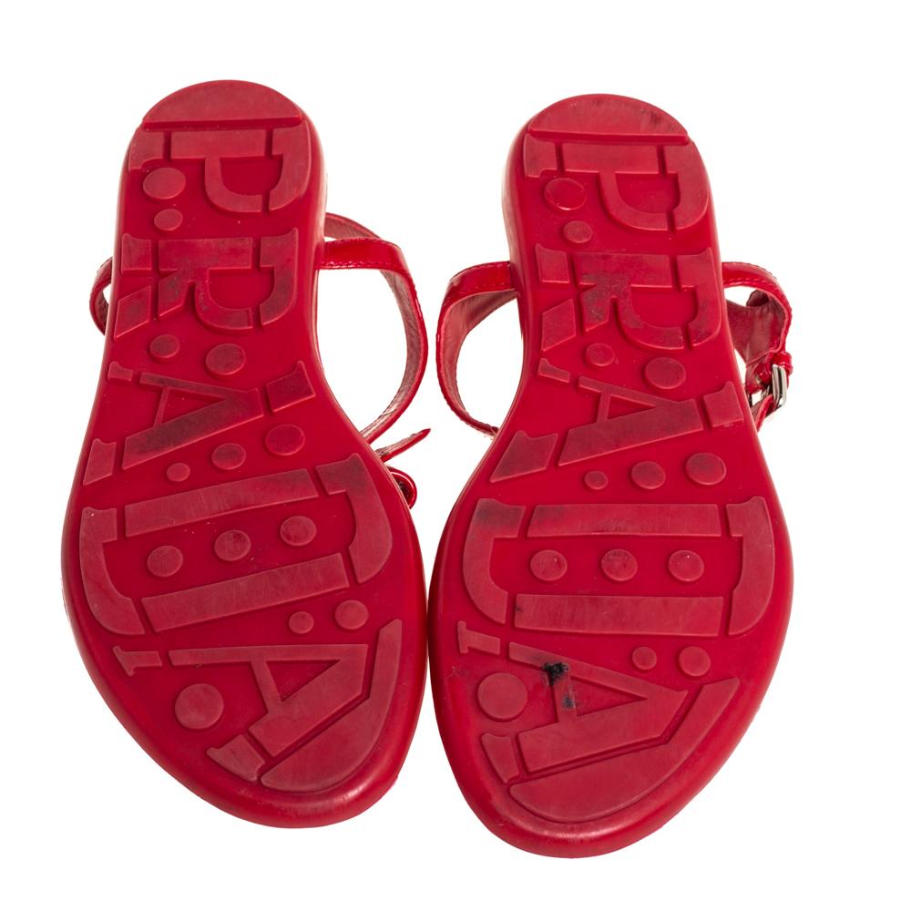 red patent sandals