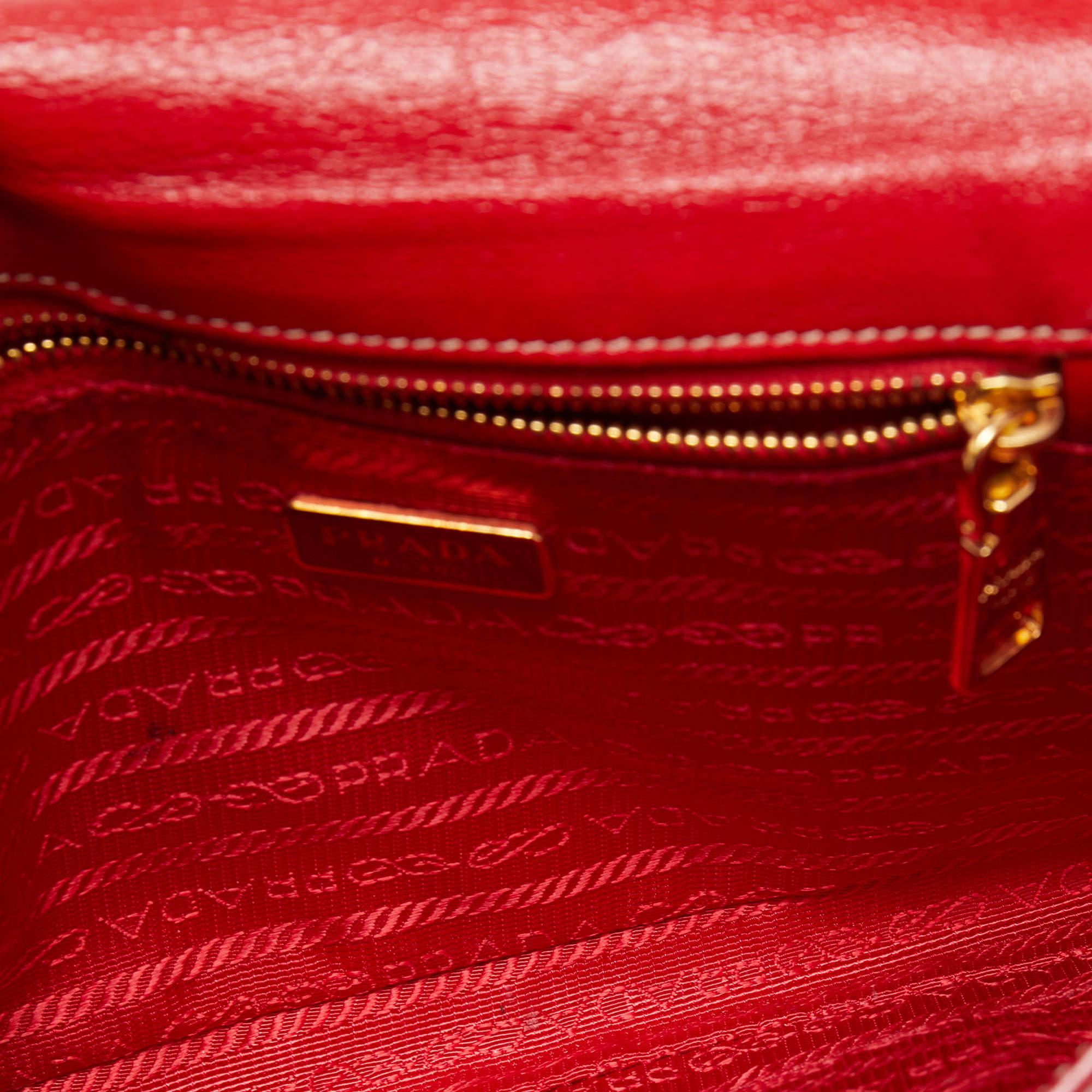 Prada Red Patent Leather Flap Crossbody Bag 9