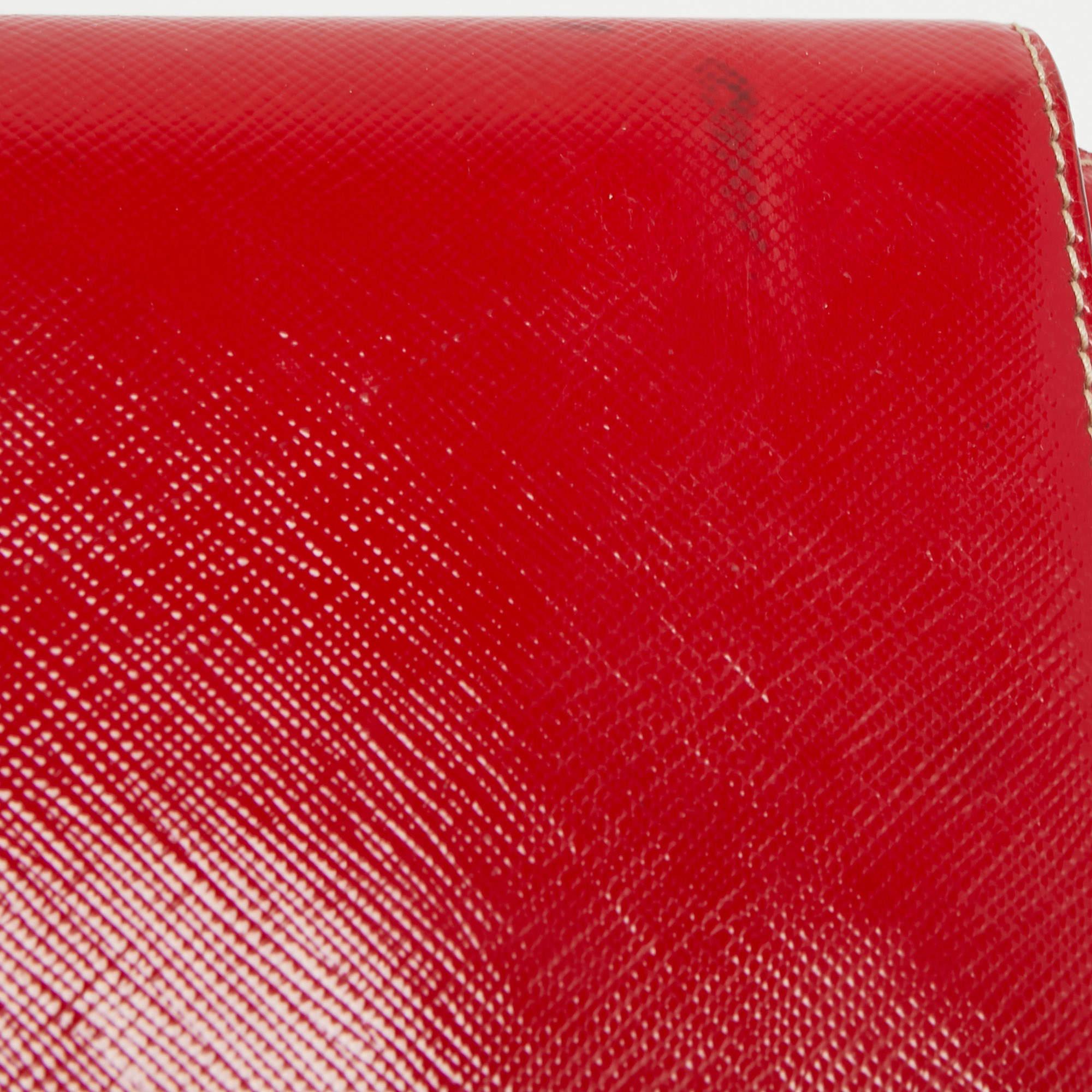 Prada Red Patent Leather Flap Crossbody Bag 10