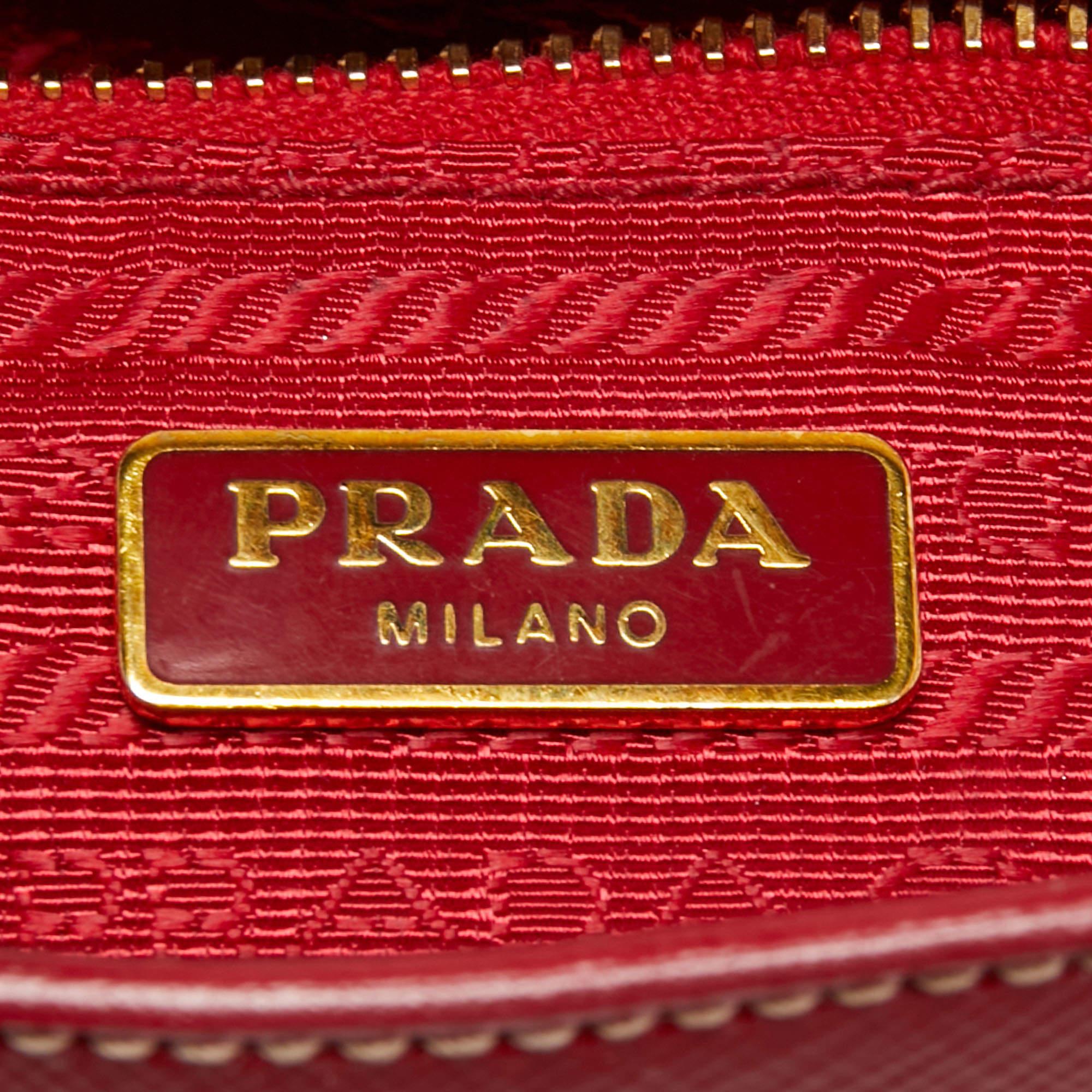 Prada Red Patent Leather Flap Crossbody Bag 11