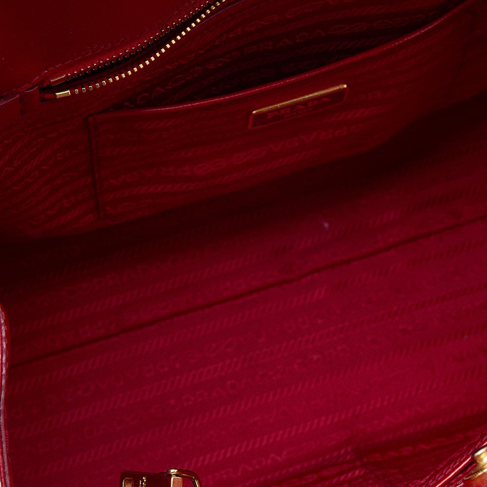 Prada Red Patent Leather Open Satchel 2