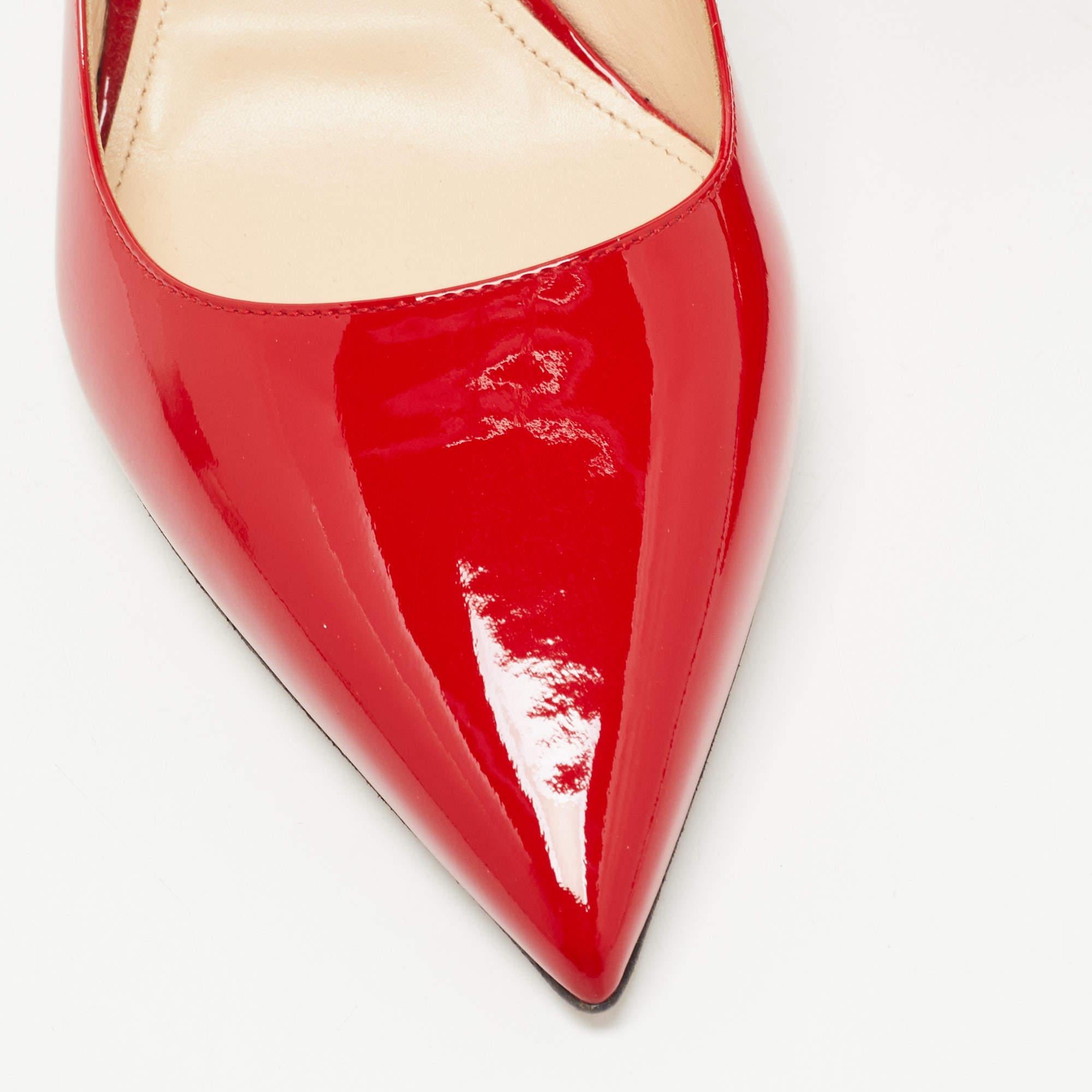Prada Red Patent Leather Pointed Toe Pumps Size 40 2