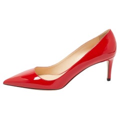 Prada Red Patent Leather Pointed Toe Pumps Size 40