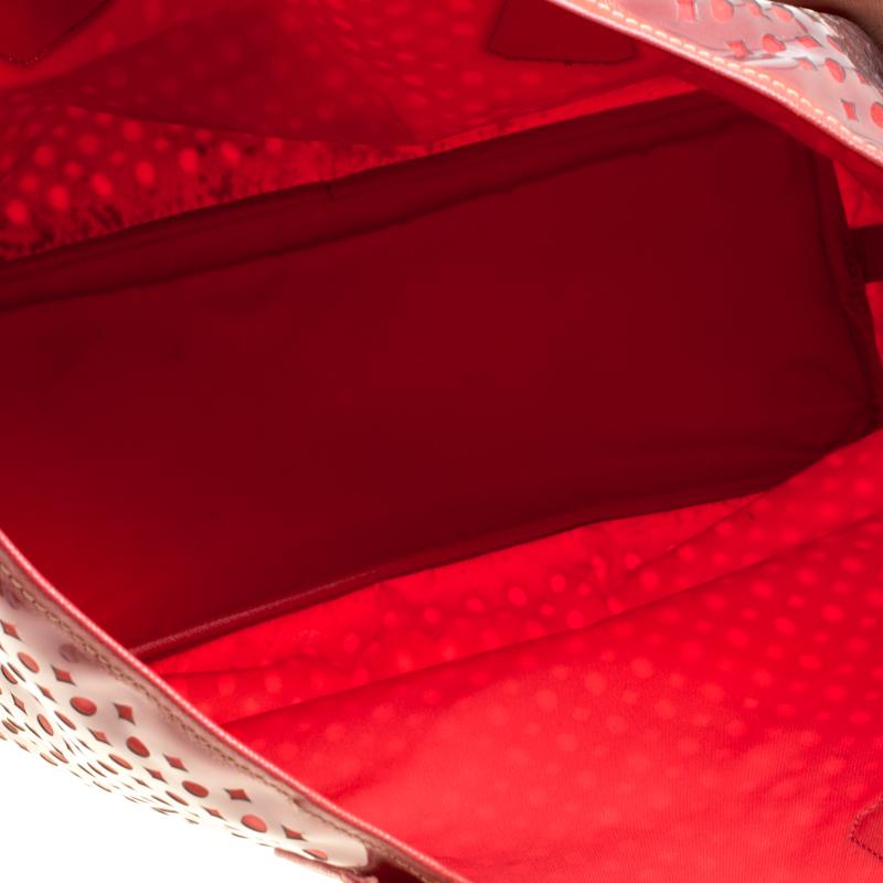 Prada Red Perforated PVC Tote 2