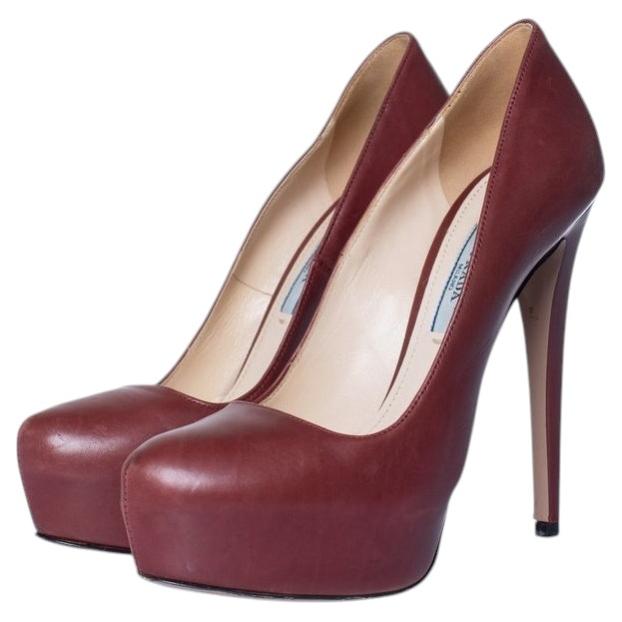 Prada, red platform pumps