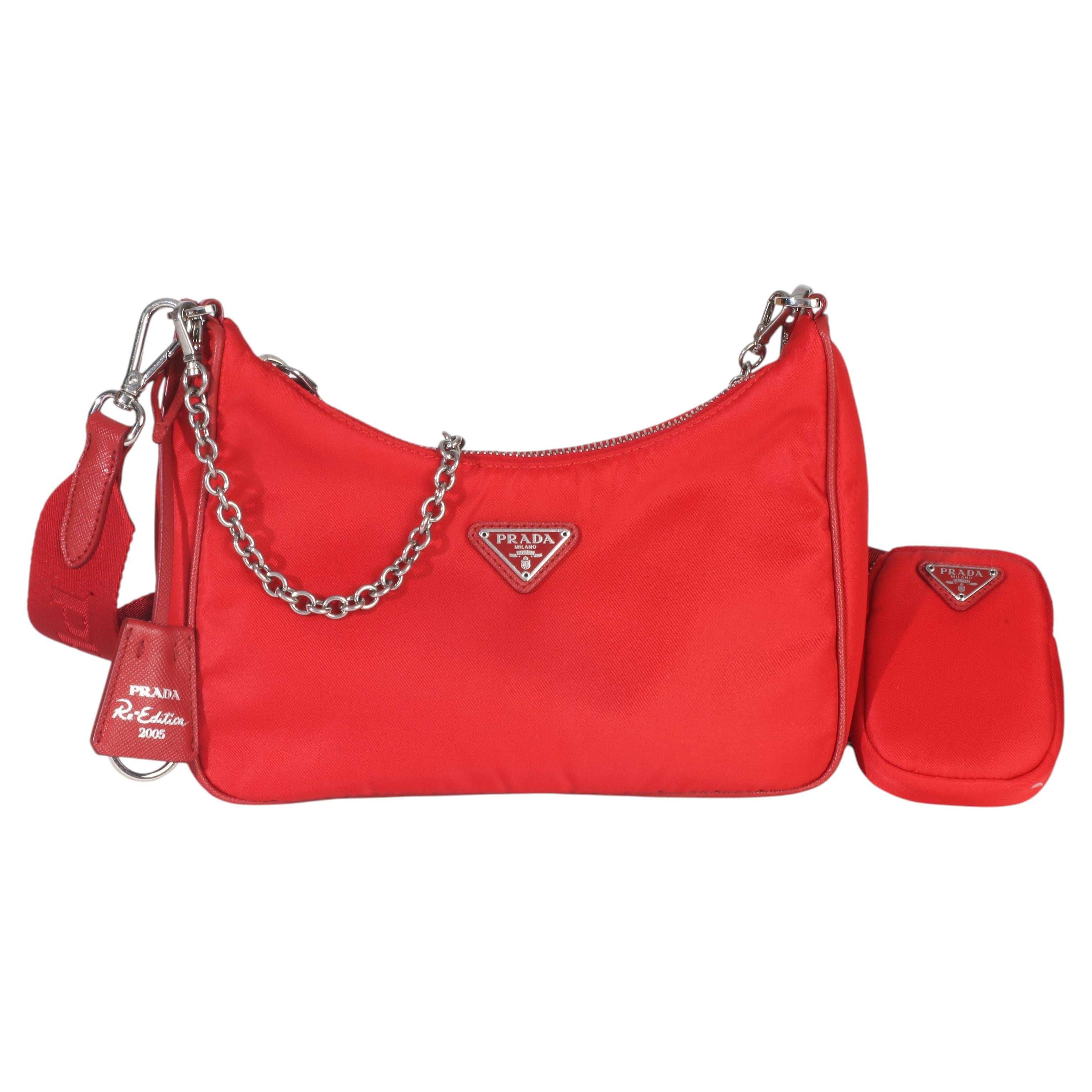 Borsa Prada Re-Nylon Rosso Re-Edizione 2005