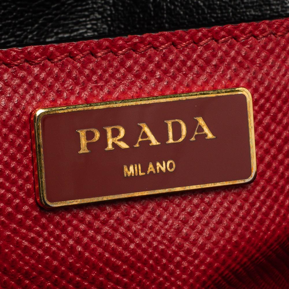 Prada Red Saffiano Cuir Leather Open Promenade Studded Bag 3