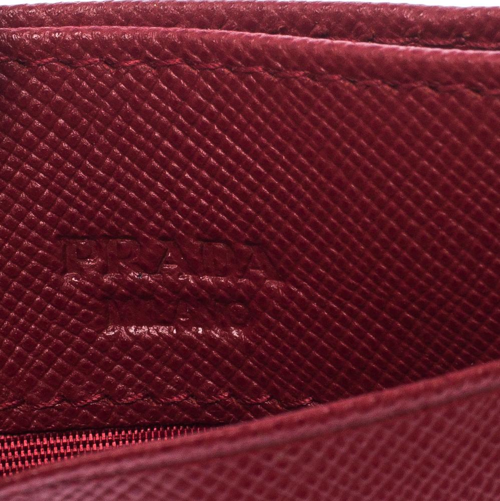 Men's Prada Red Saffiano Leather Card Holder
