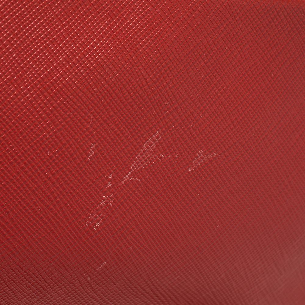 Prada Red Saffiano Leather Double Zip Crossbody Bag 5