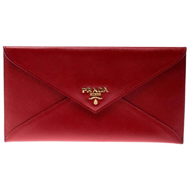 prada leather envelope wallet