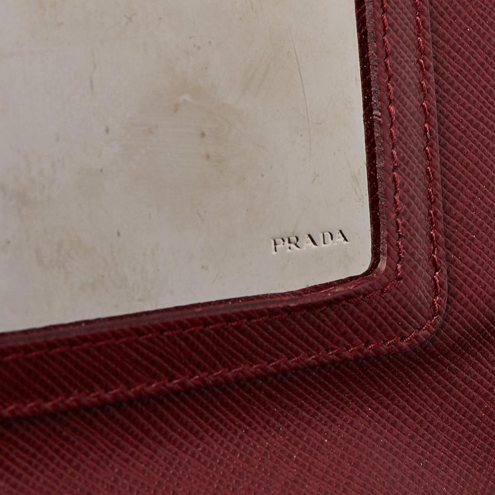 Prada Red Saffiano Leather Flap Crossbody Bag 3