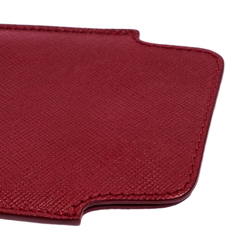 Prada Red Saffiano Leather iPhone Case 3
