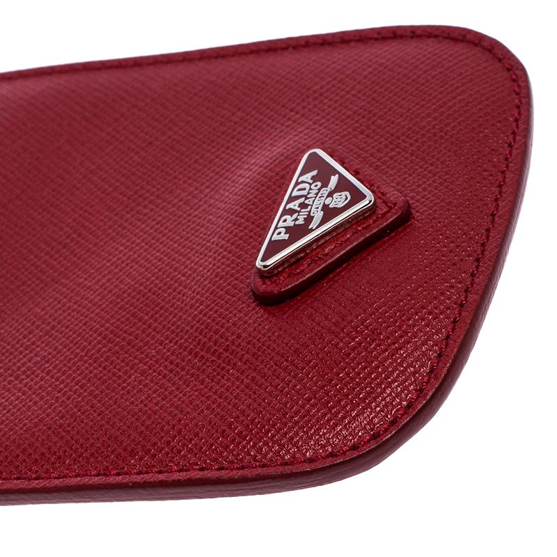 Prada Red Saffiano Leather iPhone Case 4