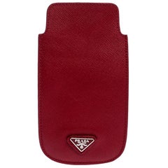 Prada Red Saffiano Leather iPhone Case