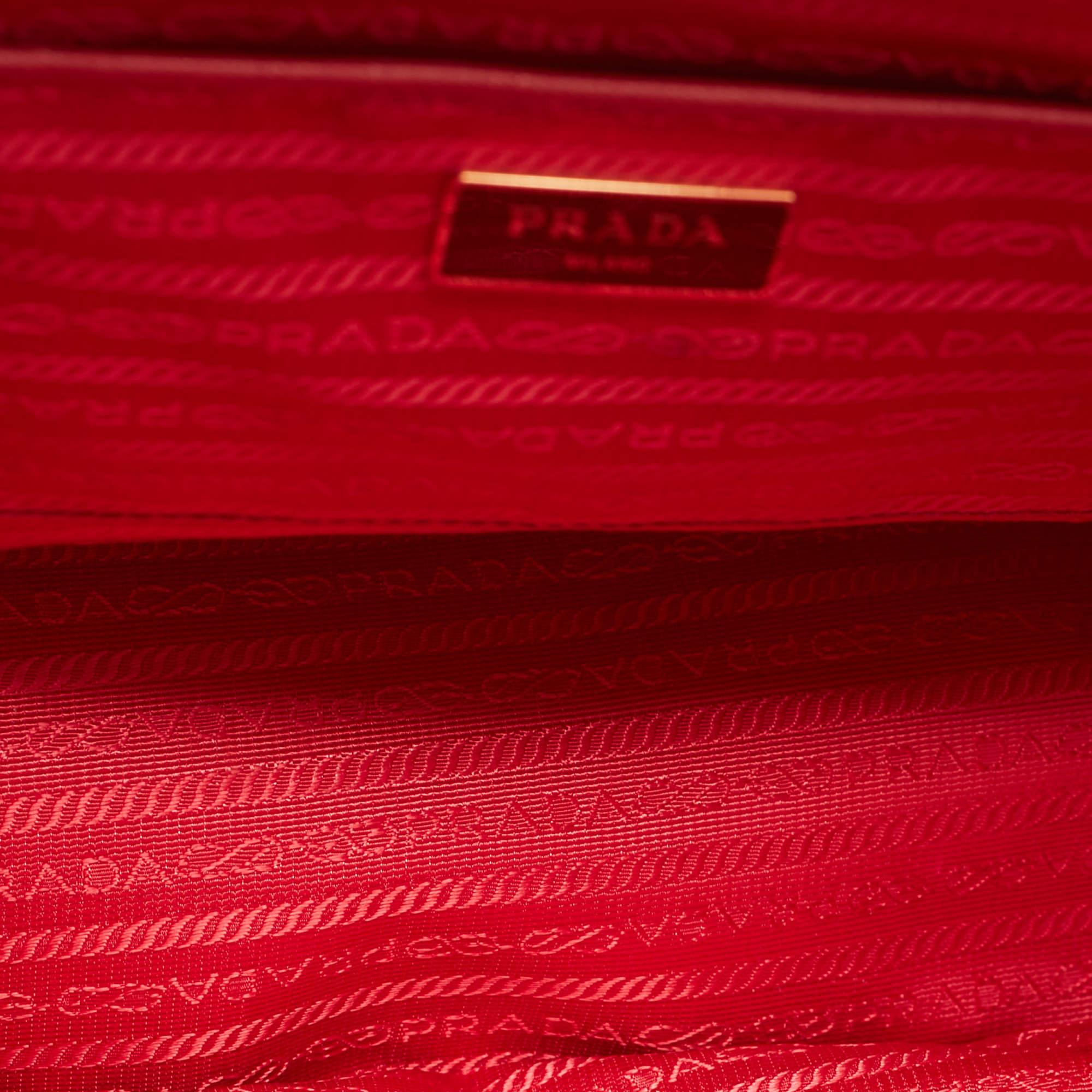 Prada Red Saffiano Leather Large Double Zip Tote 3