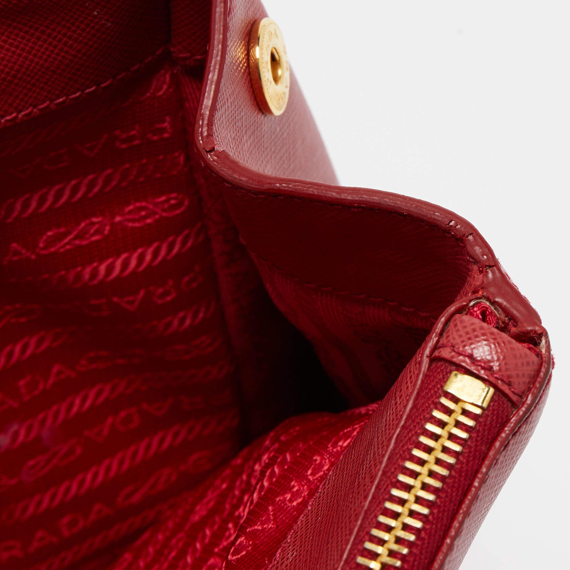 Prada Red Saffiano Leather Large Galleria Tote Bag 7