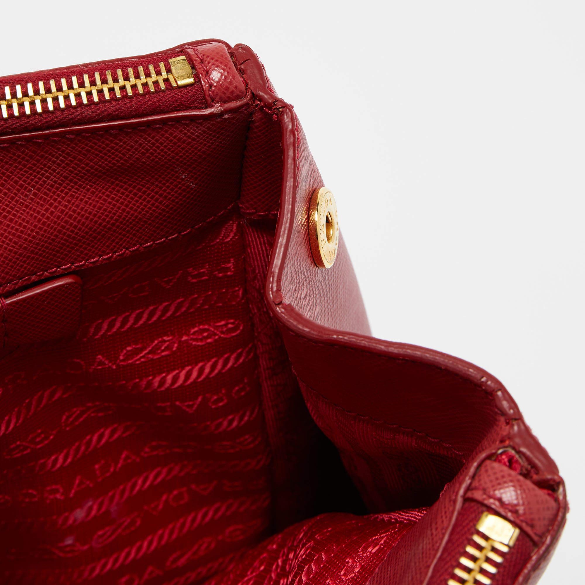 Prada Red Saffiano Leather Large Galleria Tote Bag 8