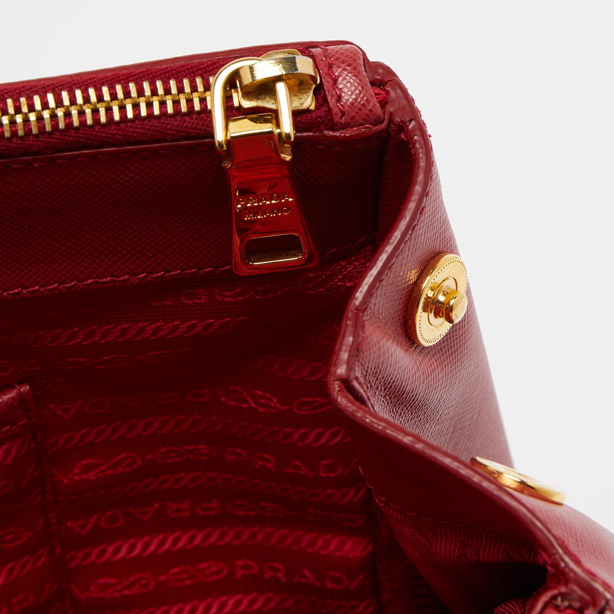 Prada Red Saffiano Leather Large Galleria Tote Bag 9