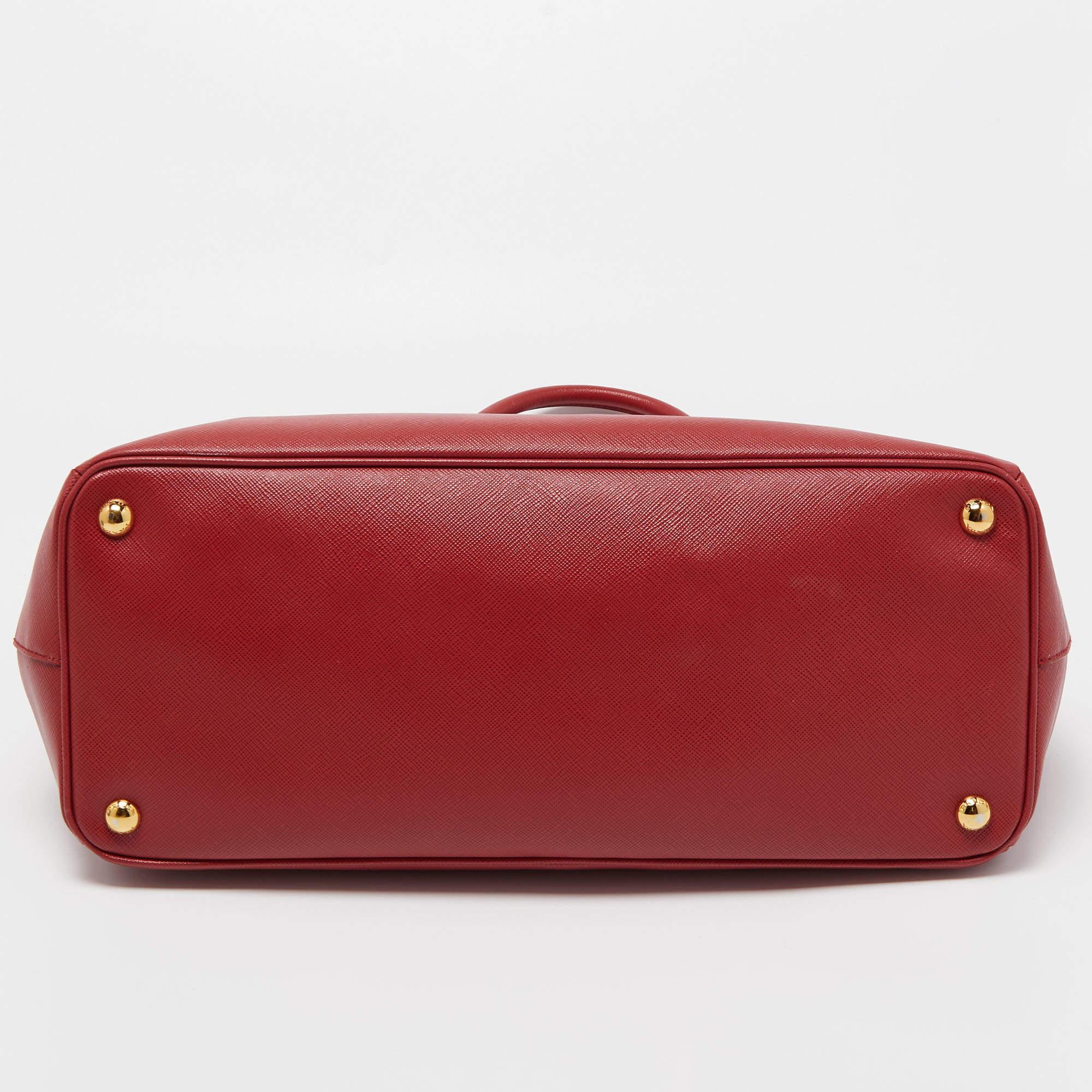 Prada Red Saffiano Leather Large Galleria Tote Bag 1