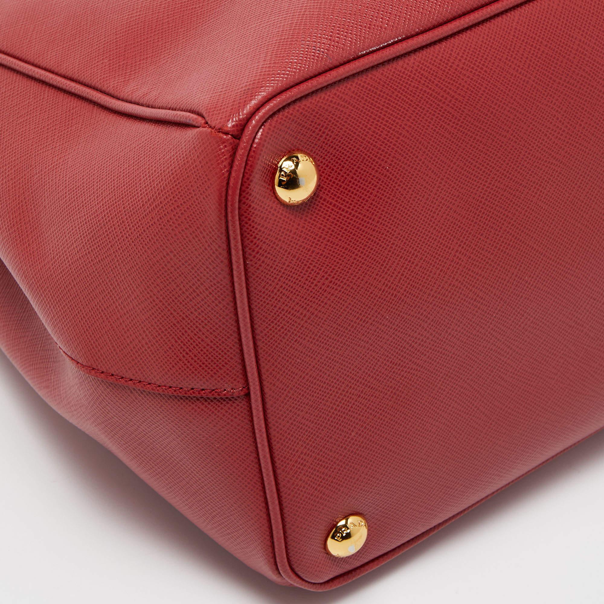 Prada Red Saffiano Leather Large Galleria Tote Bag 2
