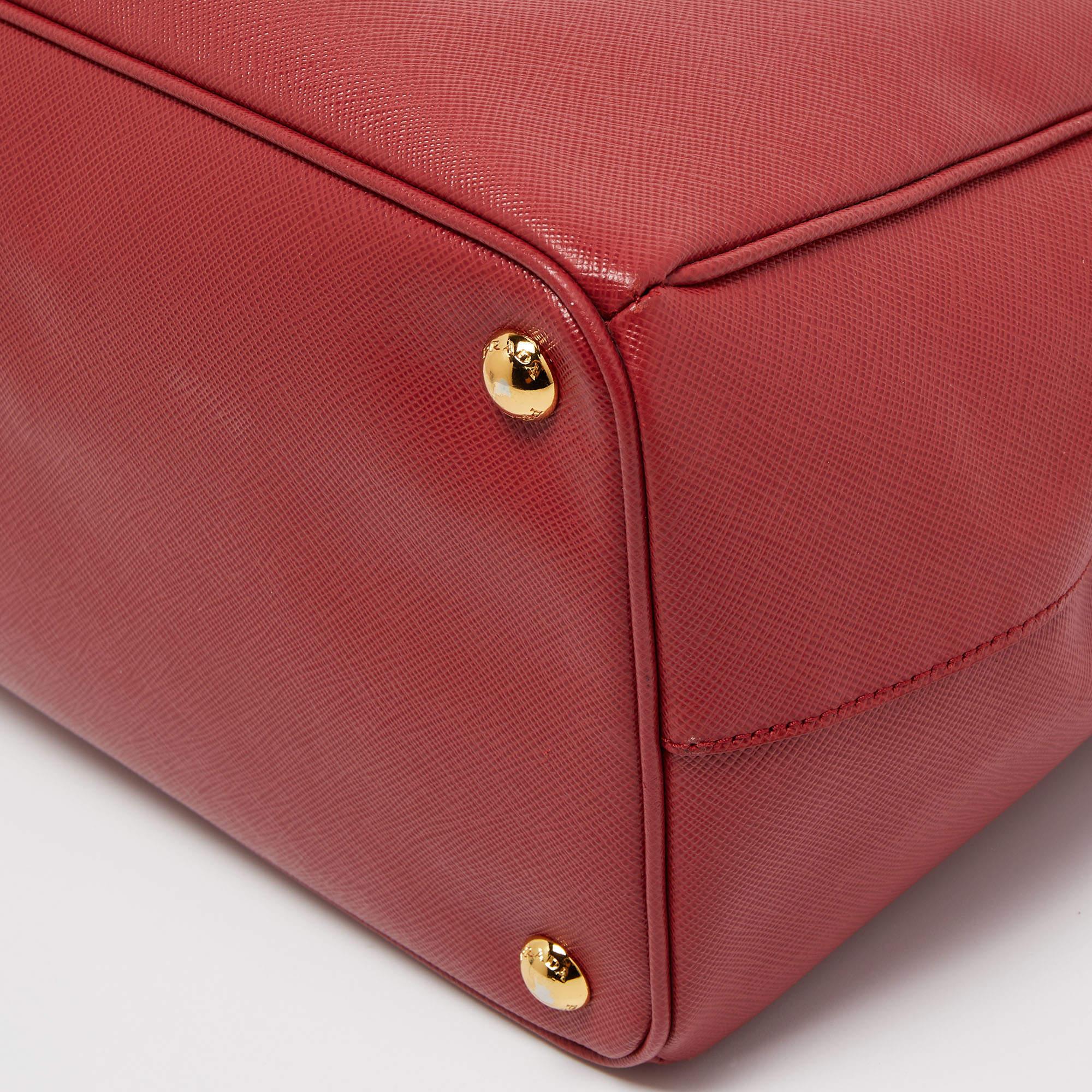 Prada Red Saffiano Leather Large Galleria Tote Bag 4
