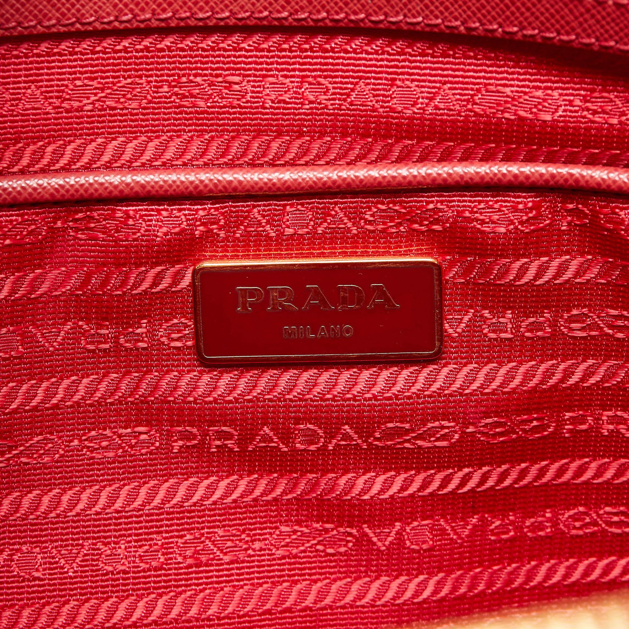 Prada Red Saffiano Leather Large Galleria Tote Bag 5