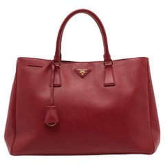 Prada Red Saffiano Leather Large Gardener's Tote