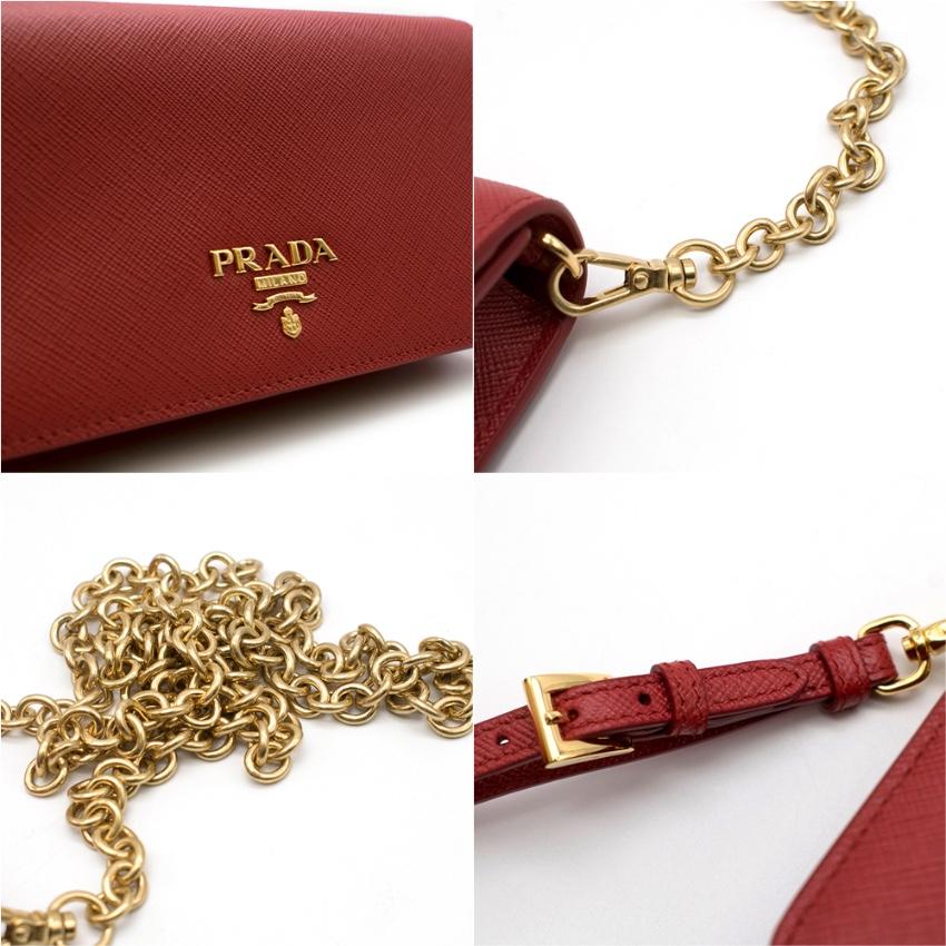 Prada Red  Saffiano Leather Mini Shoulder Bag  1