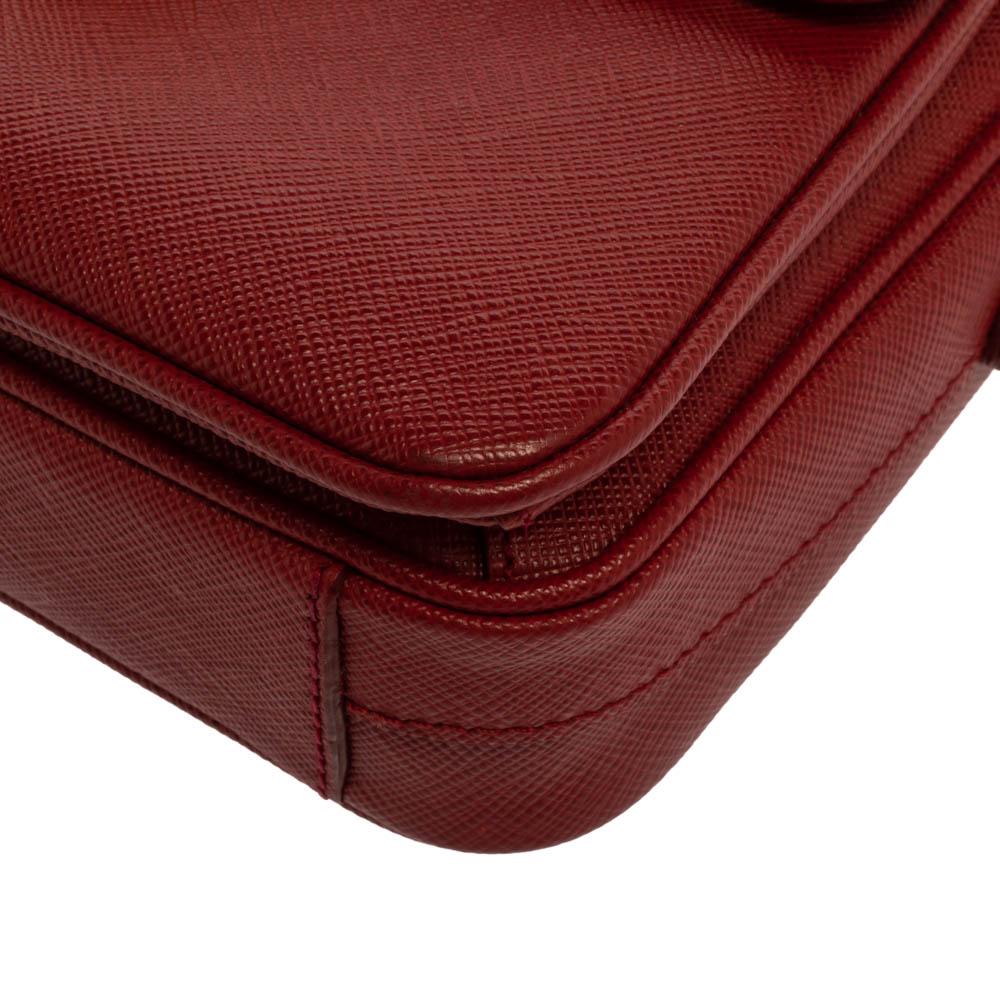 Women's Prada Red Saffiano Leather Mini Sound Top Handle Bag
