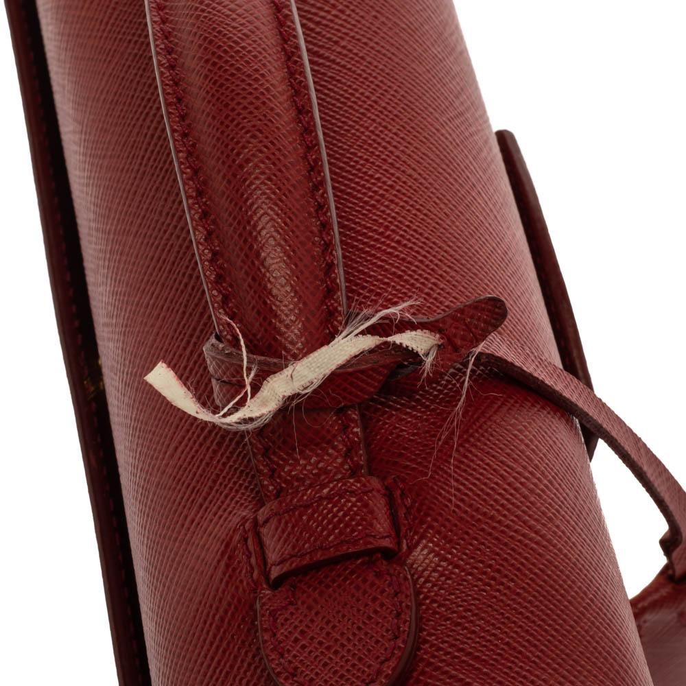 Prada Red Saffiano Leather Mini Sound Top Handle Bag 2