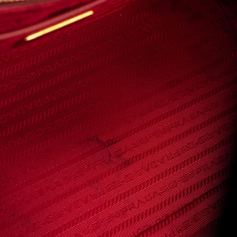 Prada Red Saffiano Leather Parabole Tote 7