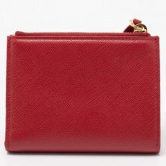 Prada Red Saffiano Leather Wallet