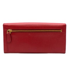 Prada Red Saffiano Leather Wallet