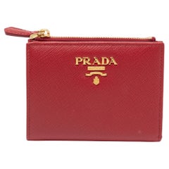 Prada Red Saffiano Leather Wallet